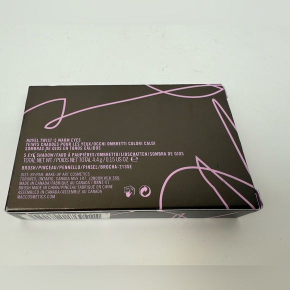 MAC Novel Twist Eyeshadow Palette in WARM EYES 5 Colors Plus 213SE Brush BNIB - Picture 4 of 5